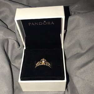 Rose gold princess Pandora ring